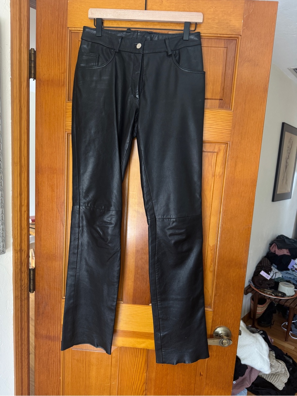 Nicole Miller Black Leather Pants